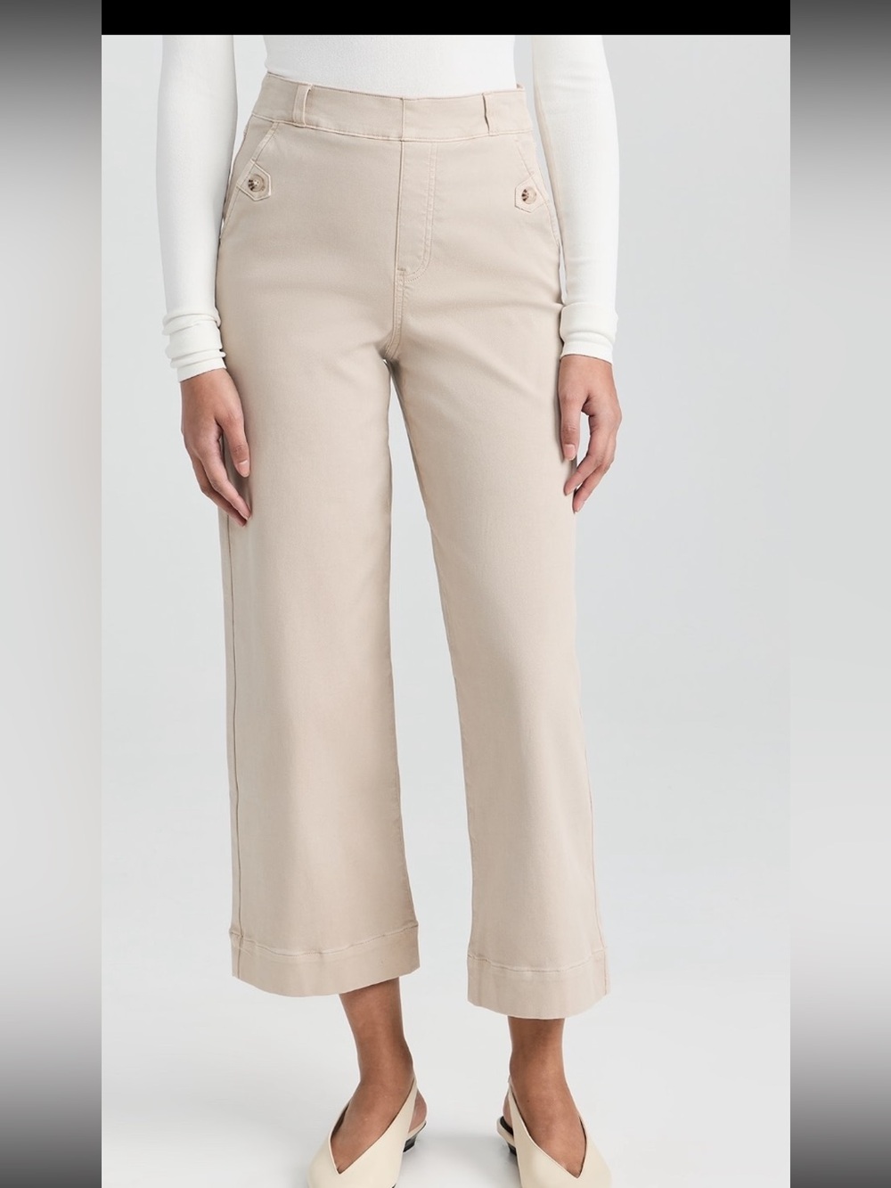 PinkSPANX Stretch Twill Wide Leg Pants Pink M Petite